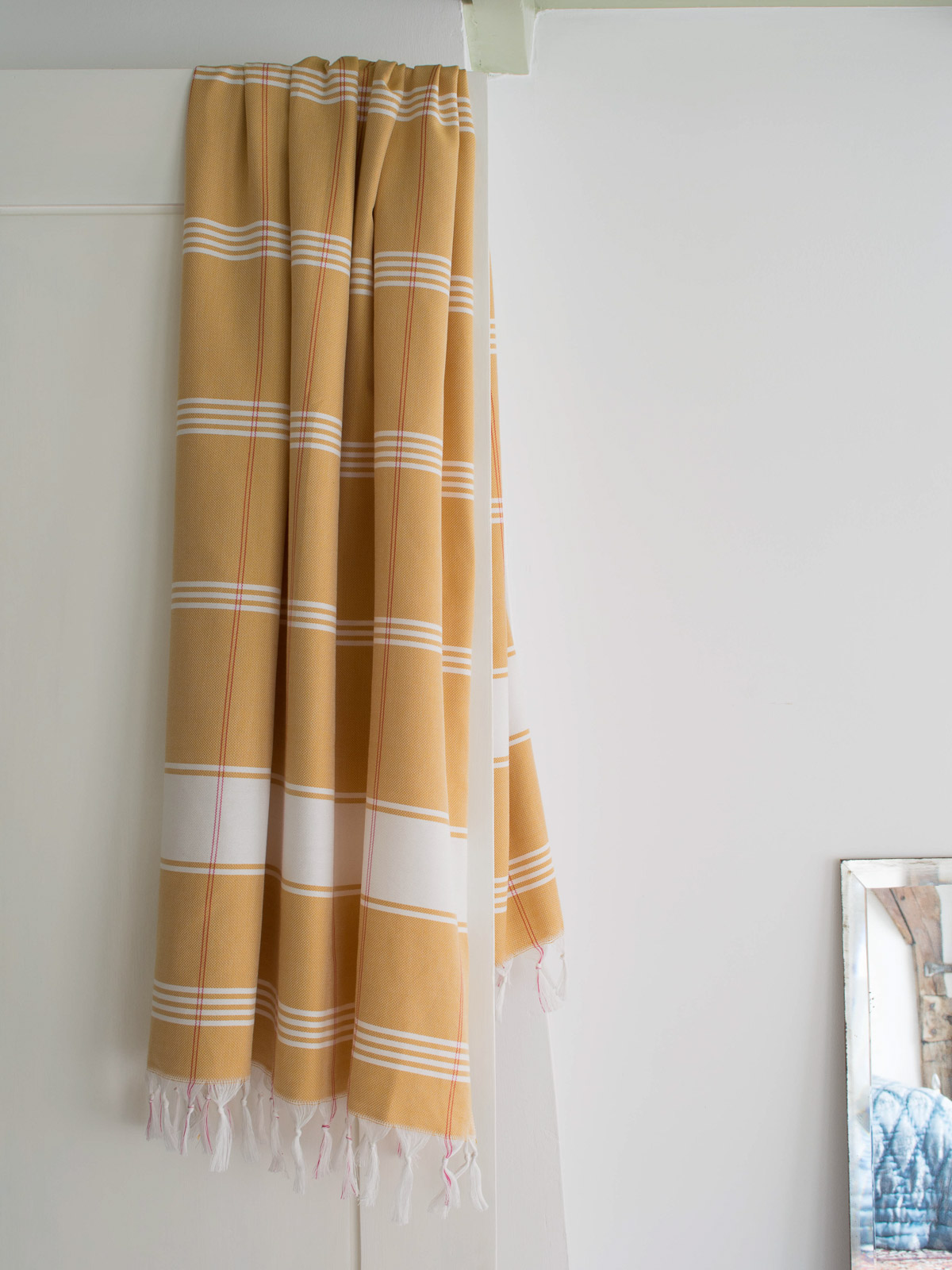 hammam towel checkered ocher/white